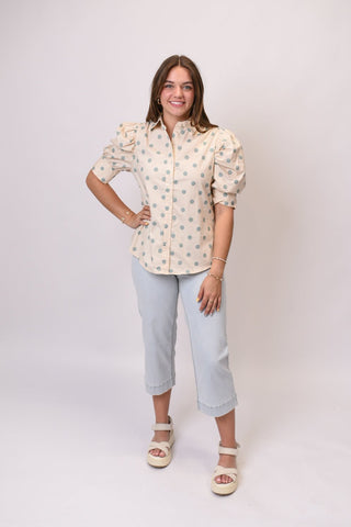 Spot On Puff Sleeve Blouse - Shop Rust & Ruffles