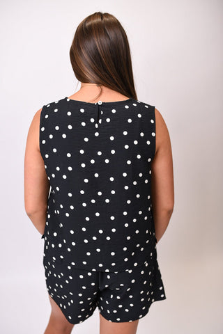 Spotted In Black Tank - Shop Rust & Ruffles