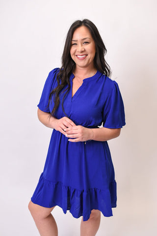 Spring Promise Mini Dress in Blue - Shop Rust & Ruffles