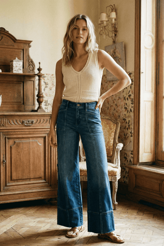 Stonewashed Stunner Wide Leg Jeans - Shop Rust & Ruffles