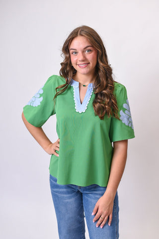Summer Loving Blouse in Green - Shop Rust & Ruffles