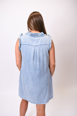 Summers Favorite Mini Denim Dress - Shop Rust & Ruffles