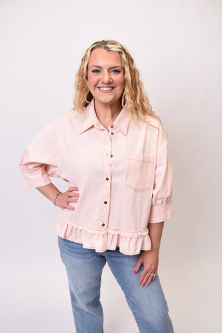 Sun Kissed Denim Top - Shop Rust & Ruffles