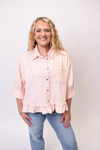Sun Kissed Denim Top - Shop Rust & Ruffles