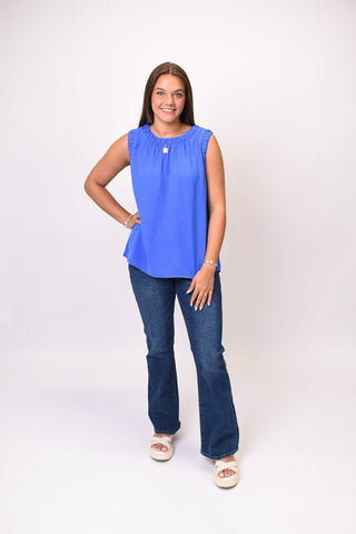 Sun Soaked Tank in Blue - Shop Rust & Ruffles