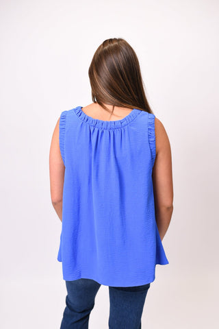 Sun Soaked Tank in Blue - Shop Rust & Ruffles