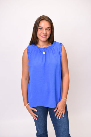Sun Soaked Tank in Blue - Shop Rust & Ruffles