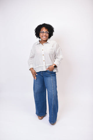 Sun Washed Striped Blouse - Shop Rust & Ruffles