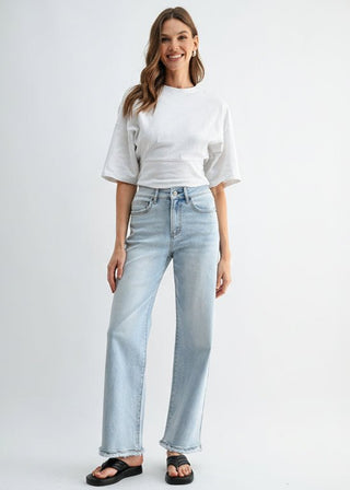 Sun Washed Wide Leg Mica Jeans - Shop Rust & Ruffles