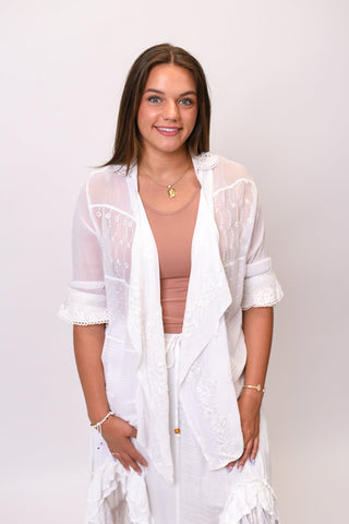Sunset Serenade Kimono in White - Shop Rust & Ruffles