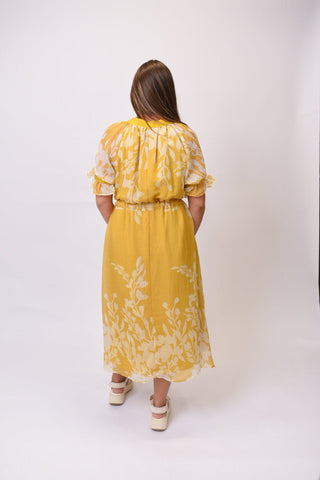 Sunshine On My Shoulder Midi Dress in Honey - Shop Rust & Ruffles