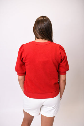 Sweet Escape Puff Sleeve Top in Red - Shop Rust & Ruffles