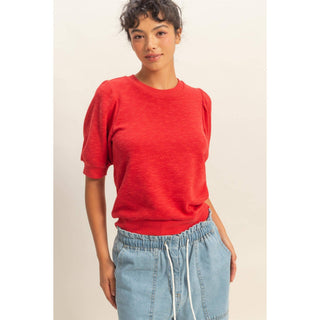 Sweet Escape Puff Sleeve Top in Red - Shop Rust & Ruffles