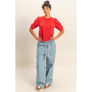 Sweet Escape Puff Sleeve Top in Red - Shop Rust & Ruffles
