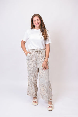 Sweet Striped Floral Pants - Shop Rust & Ruffles