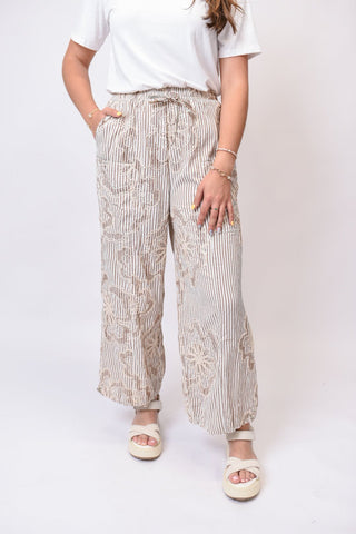 Sweet Striped Floral Pants - Shop Rust & Ruffles