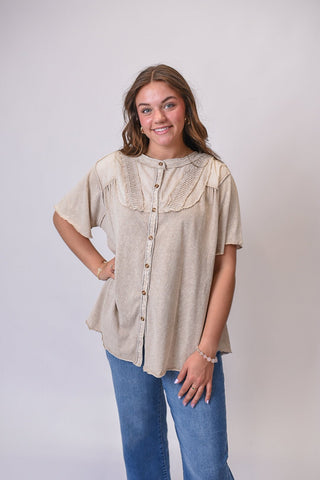 Sweetheart Button Up Blouse - Shop Rust & Ruffles