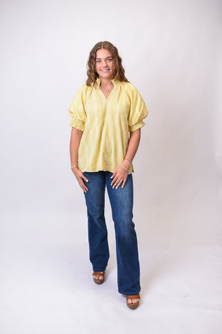 Take It Easy Blouse in Yellow - Shop Rust & Ruffles