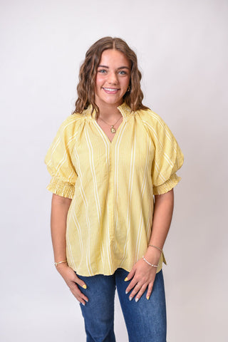 Take It Easy Blouse in Yellow - Shop Rust & Ruffles