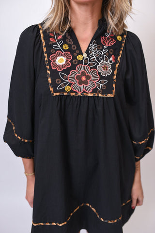 Tapestry Embroidered Mini Dress - Shop Rust & Ruffles