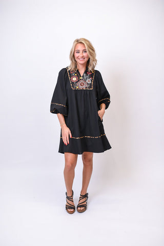 Tapestry Embroidered Mini Dress - Shop Rust & Ruffles