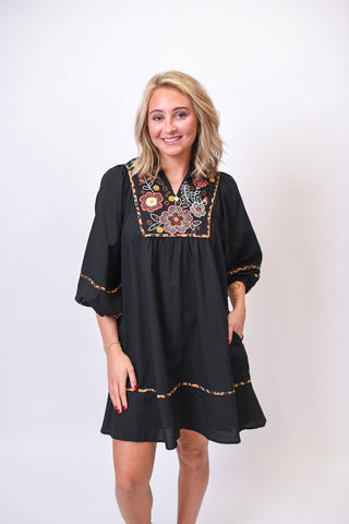 Tapestry Embroidered Mini Dress - Shop Rust & Ruffles