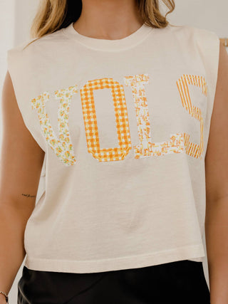 Tennessee Vols Quilted Puff Ink Tank in Cream - Shop Rust & Ruffles