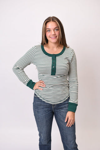The Off Duty Henley in Green - Shop Rust & Ruffles