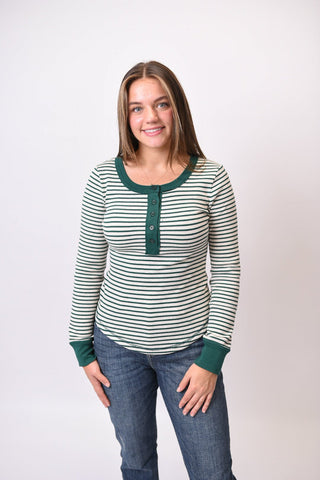 The Off Duty Henley in Green - Shop Rust & Ruffles