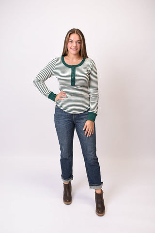 The Off Duty Henley in Green - Shop Rust & Ruffles