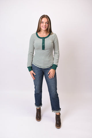 The Off Duty Henley in Green - Shop Rust & Ruffles