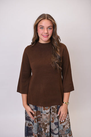 The Weekender Sweater in Brown - Shop Rust & Ruffles