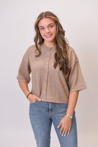 Toasted Oat Cardigan in Taupe - Shop Rust & Ruffles