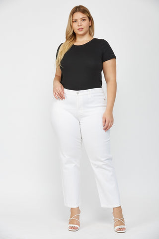 Tonwen Mica Midrise Ankle Jeans in White - Shop Rust & Ruffles