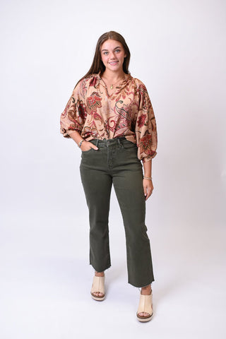 Trail Rider Straight Leg Mica Jeans in Olive - Shop Rust & Ruffles
