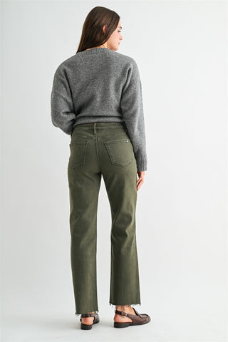 Trail Rider Straight Leg Mica Jeans in Olive - Shop Rust & Ruffles