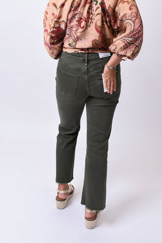 Trail Rider Straight Leg Mica Jeans in Olive - Shop Rust & Ruffles
