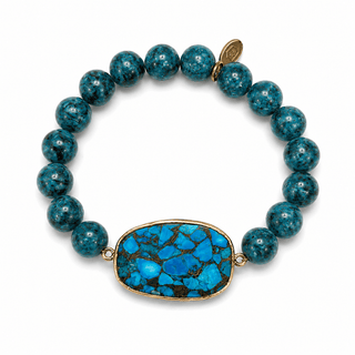 Turquoise Mosaic Stone Focal Bracelet - Shop Rust & Ruffles