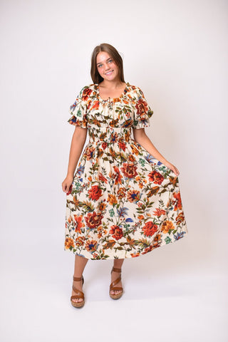 Tuscan Rose Midi Dress - Shop Rust & Ruffles