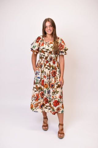 Tuscan Rose Midi Dress - Shop Rust & Ruffles