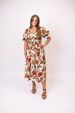 Tuscan Rose Midi Dress - Shop Rust & Ruffles