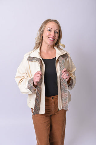 Uptown Check Jacket in Oat - Shop Rust & Ruffles
