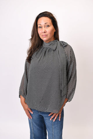 Uptown Geo Blouse in Black - Shop Rust & Ruffles