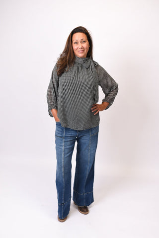 Uptown Geo Blouse in Black - Shop Rust & Ruffles
