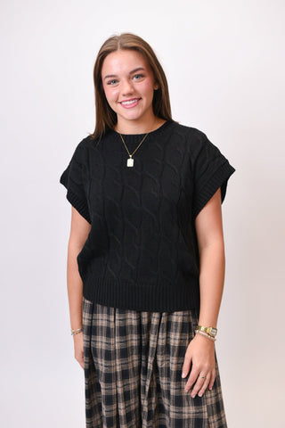 Uptown Sweater Vest in Black - Shop Rust & Ruffles