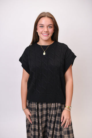 Uptown Sweater Vest in Black - Shop Rust & Ruffles