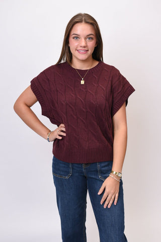 Uptown Sweater Vest in Cherry - Shop Rust & Ruffles