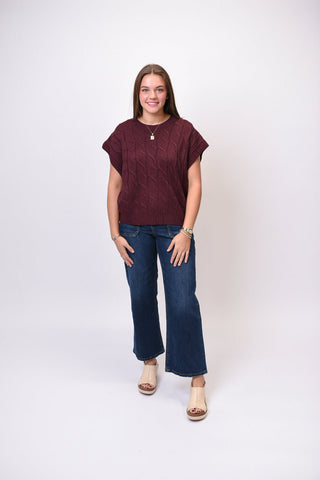 Uptown Sweater Vest in Cherry - Shop Rust & Ruffles