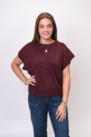 Uptown Sweater Vest in Cherry - Shop Rust & Ruffles