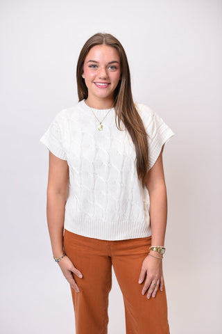 Uptown Sweater Vest in Cream - Shop Rust & Ruffles